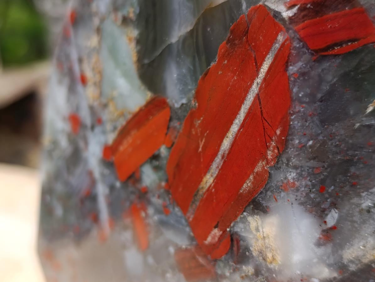Polished XL Bloodstone with Pyrite Display Piece x 1 From Swaziland