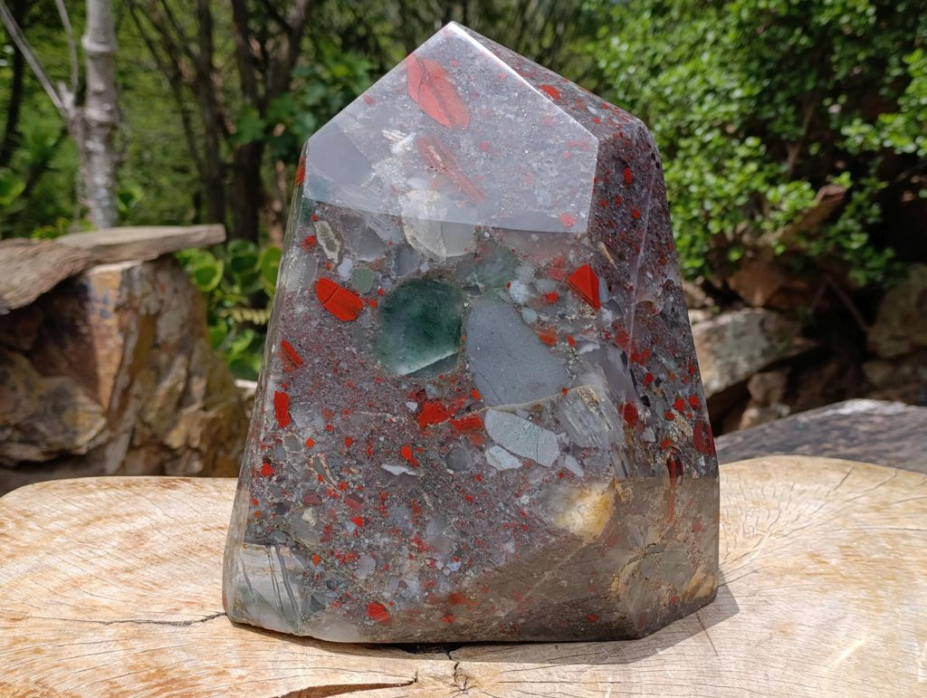 Polished XL Bloodstone with Pyrite Display Piece x 1 From Swaziland