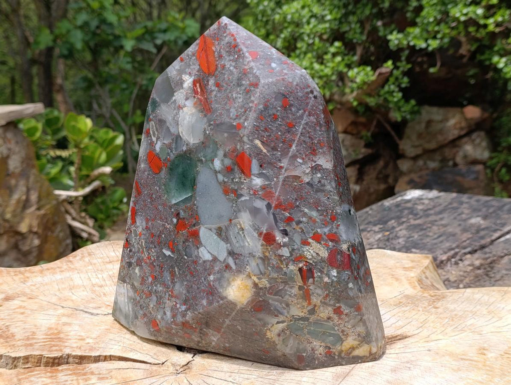Polished XL Bloodstone with Pyrite Display Piece x 1 From Swaziland