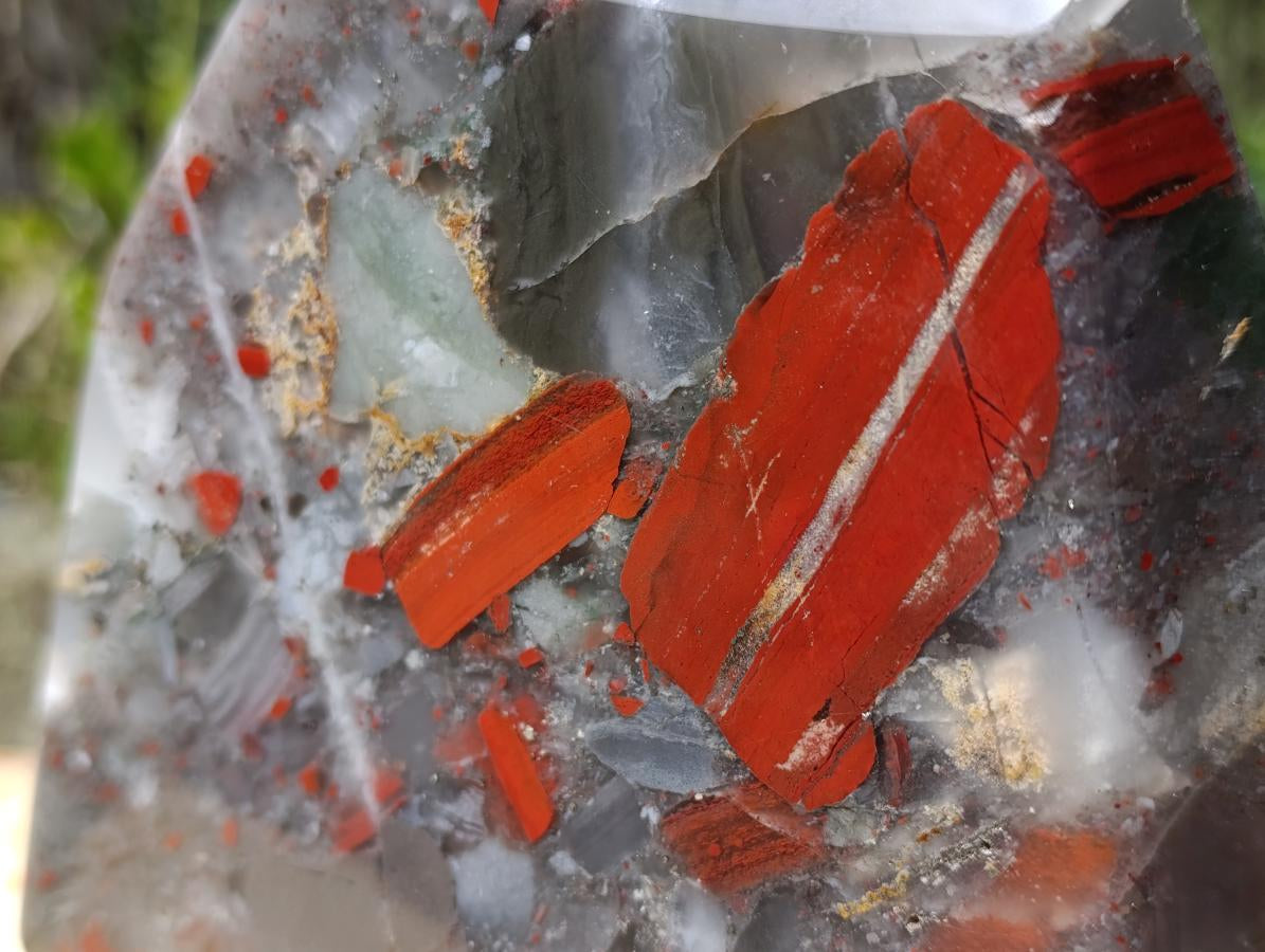 Polished XL Bloodstone with Pyrite Display Piece x 1 From Swaziland