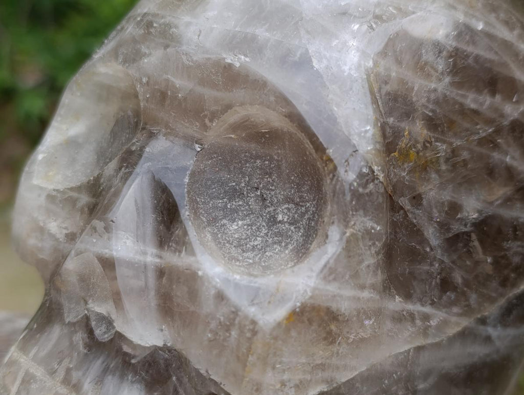 Hand Made Large Smokey Quartz Skull x 1 From Madagascar