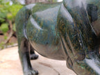 Hand Carved Green Verdite Leopard Carving x 1 From Zimbabwe