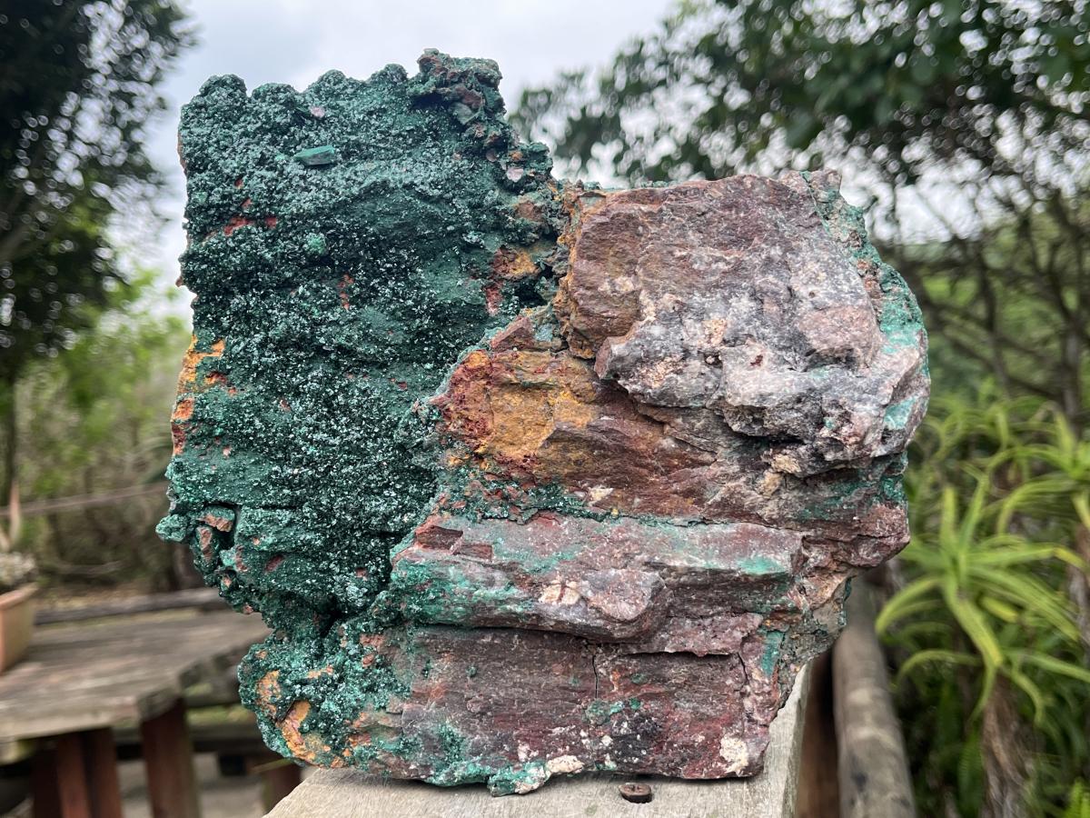 Natural Crystalline Malachite Plate Cabinet Specimen x 1 From Kolwezi, Congo