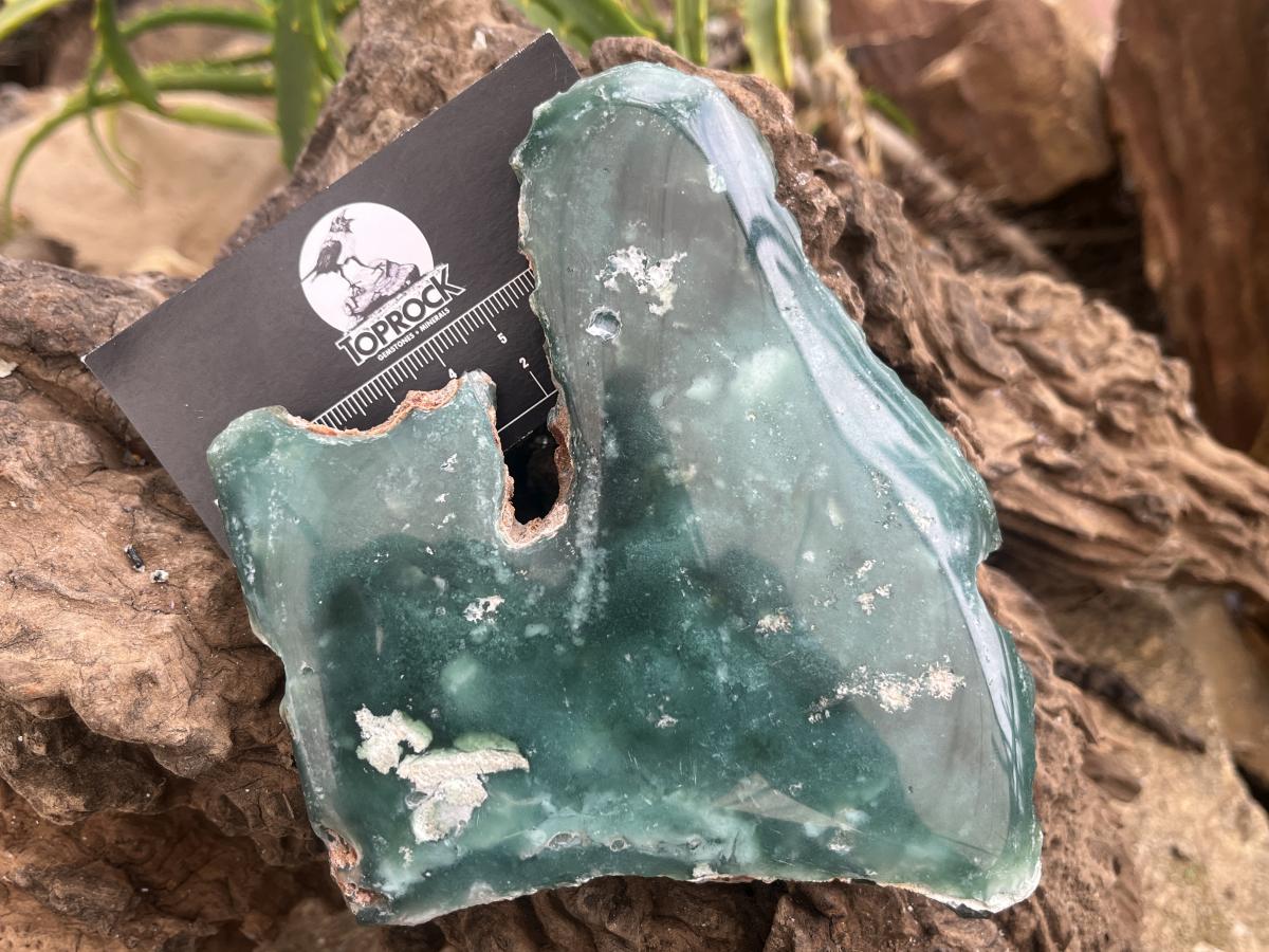 Polished Mtorolite Emerald Chrysoprase Plate Specimen x 1 From Mutorashanga, Zimbabwe