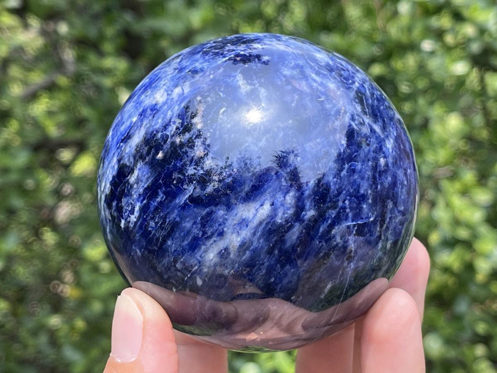 Polished Deep Princess Blue Sodalite Sphere x 1 From Kunene, Namibia