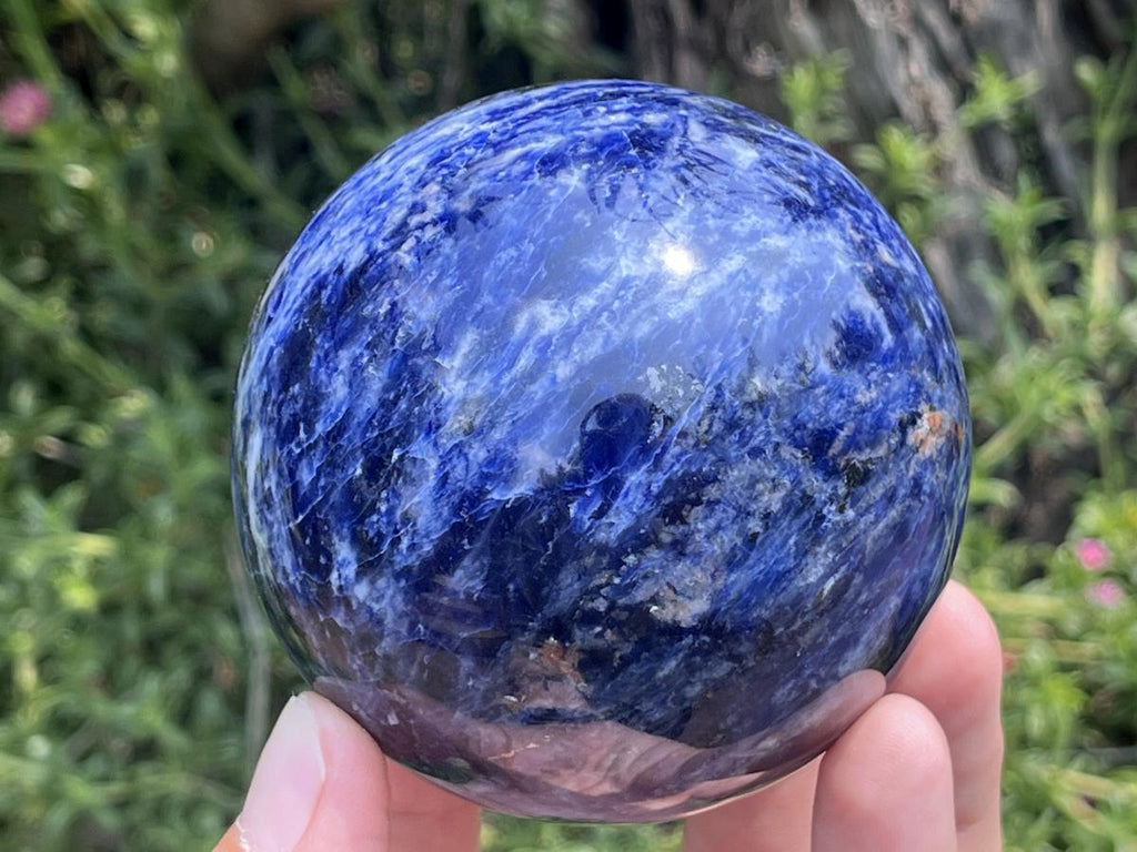 Polished Deep Princess Blue Sodalite Sphere x 1 From Kunene, Namibia