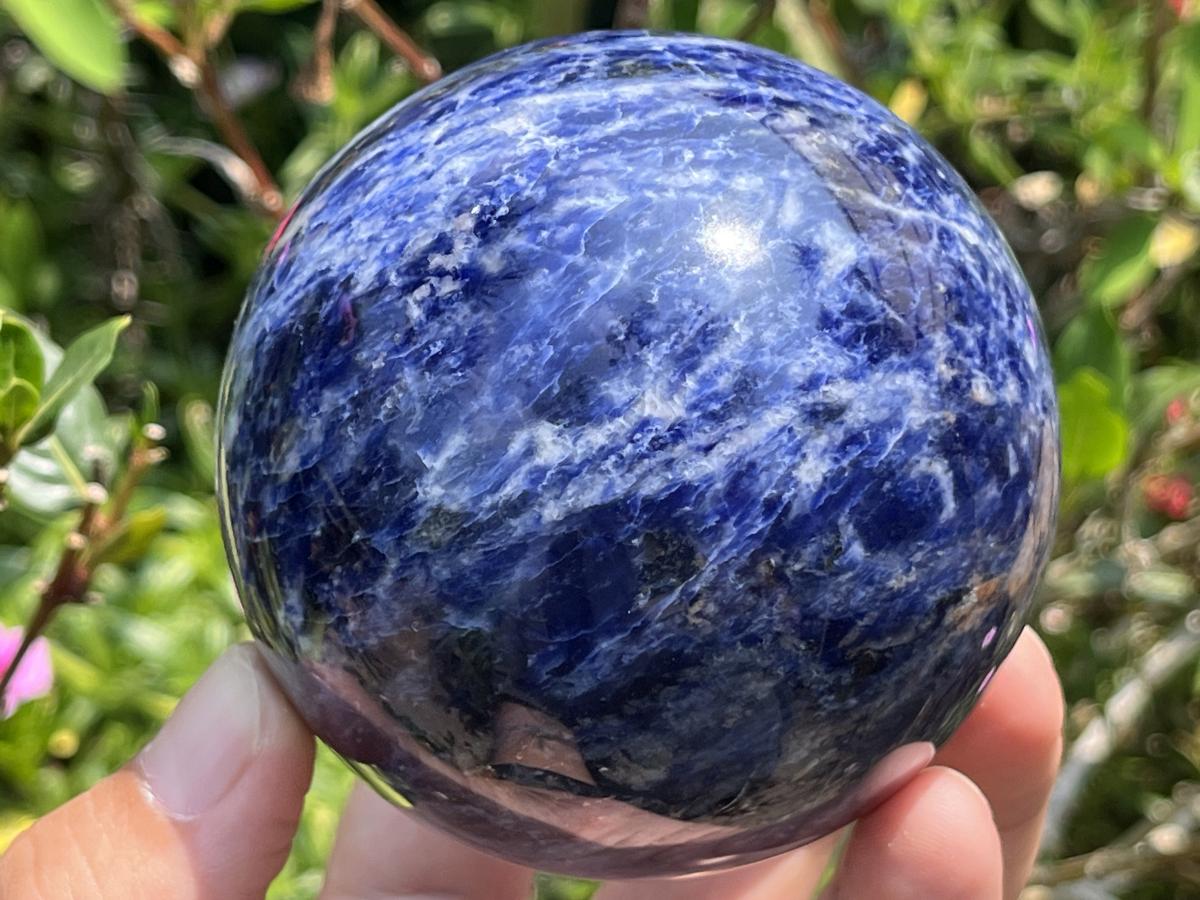 Polished Deep Princess Blue Sodalite Sphere x 1 From Kunene, Namibia