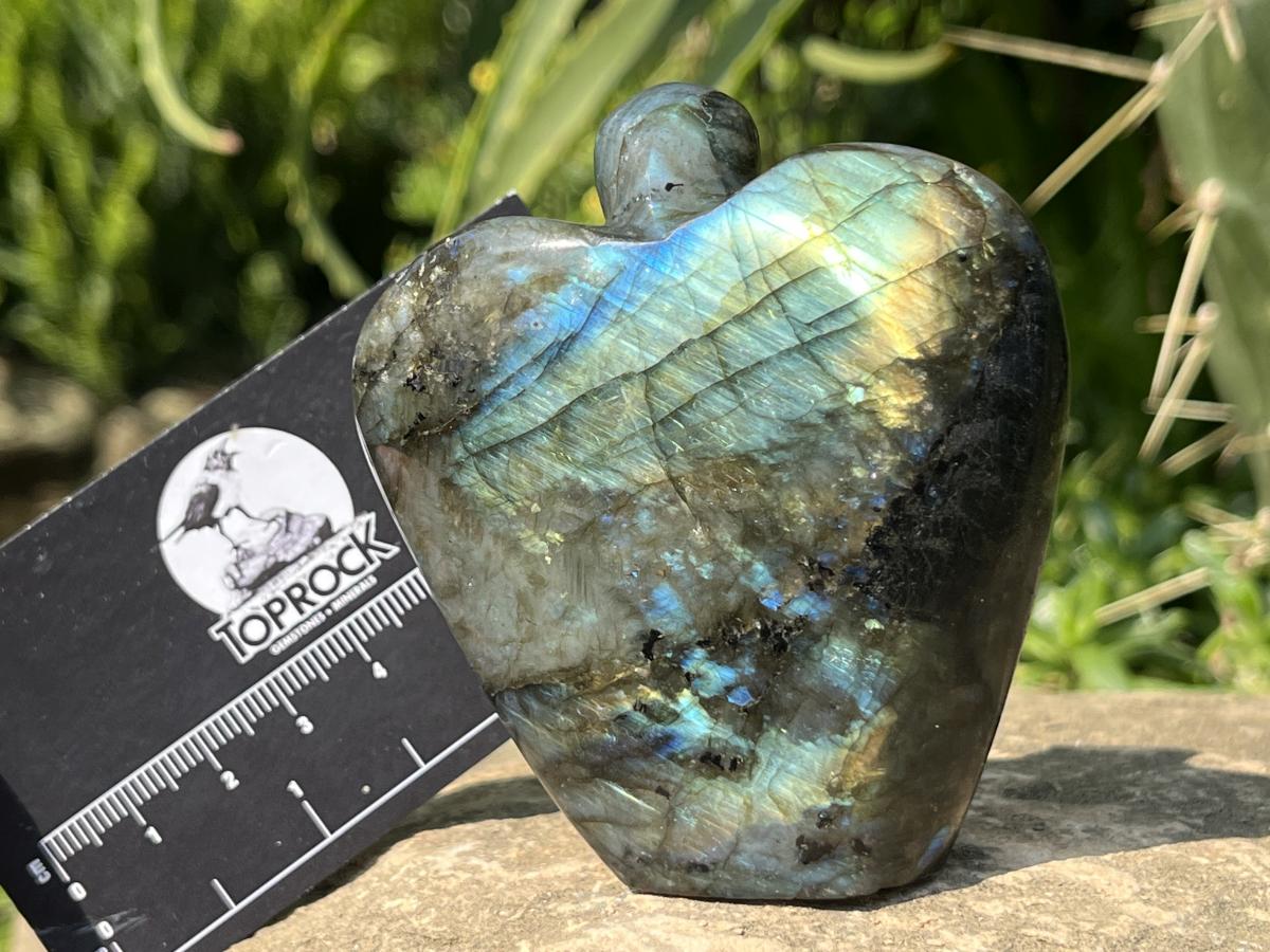 Hand Made Blue Flash Labradorite Angel Sculpture x 1 From Madagascar