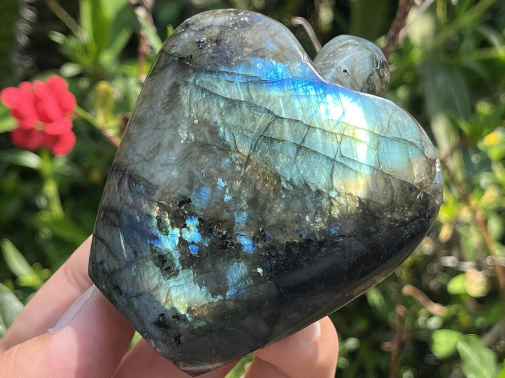 Hand Made Blue Flash Labradorite Angel Sculpture x 1 From Madagascar