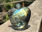 Hand Made Blue Flash Labradorite Angel Sculpture x 1 From Madagascar