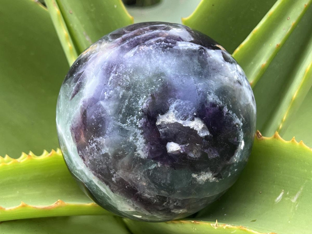 Polished Watermelon Fluorite Sphere x 1 From Uis, Namibia