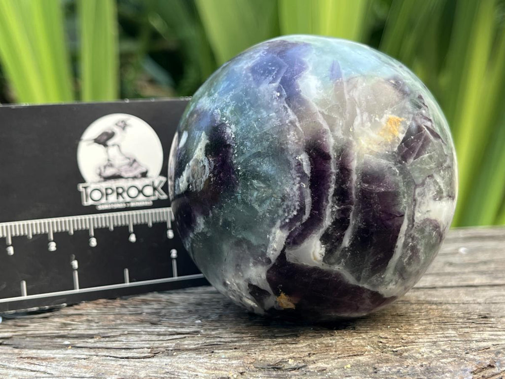 Polished Watermelon Fluorite Sphere x 1 From Uis, Namibia