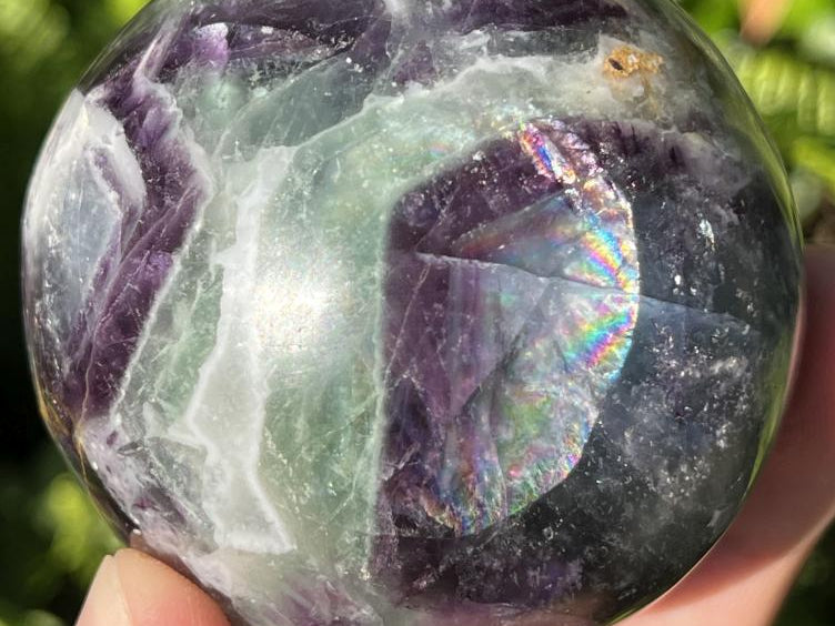 Polished Watermelon Fluorite Sphere x 1 From Uis, Namibia