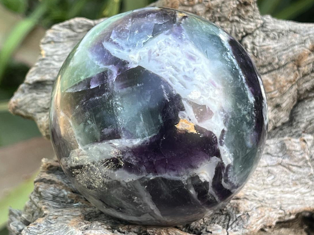 Polished Watermelon Fluorite Sphere x 1 From Uis, Namibia