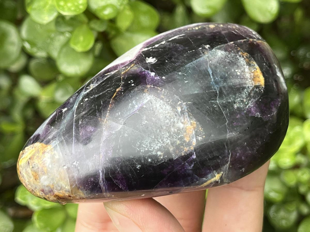 Polished Large Watermelon Fluorite Palm Stone x 1 From Uis, Namibia