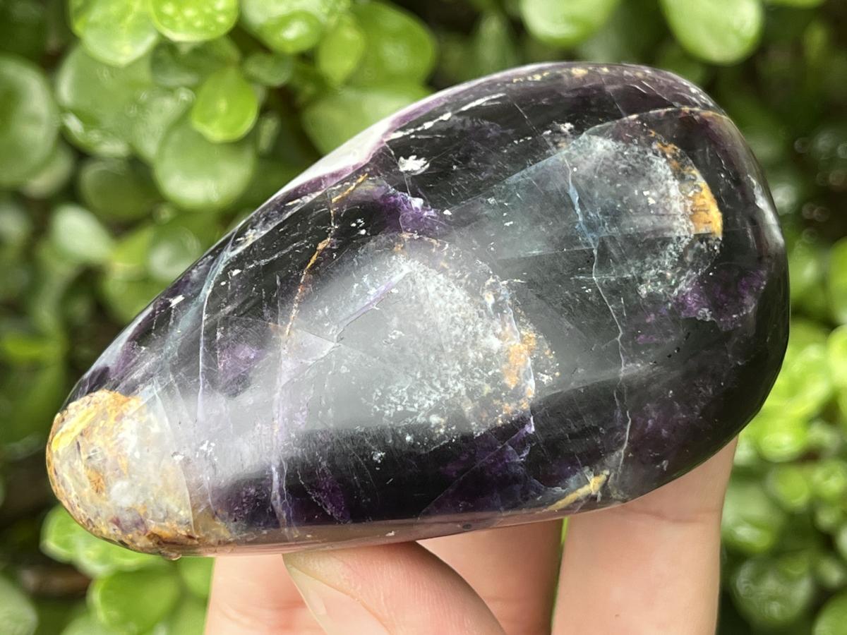 Polished Large Watermelon Fluorite Palm Stone x 1 From Uis, Namibia