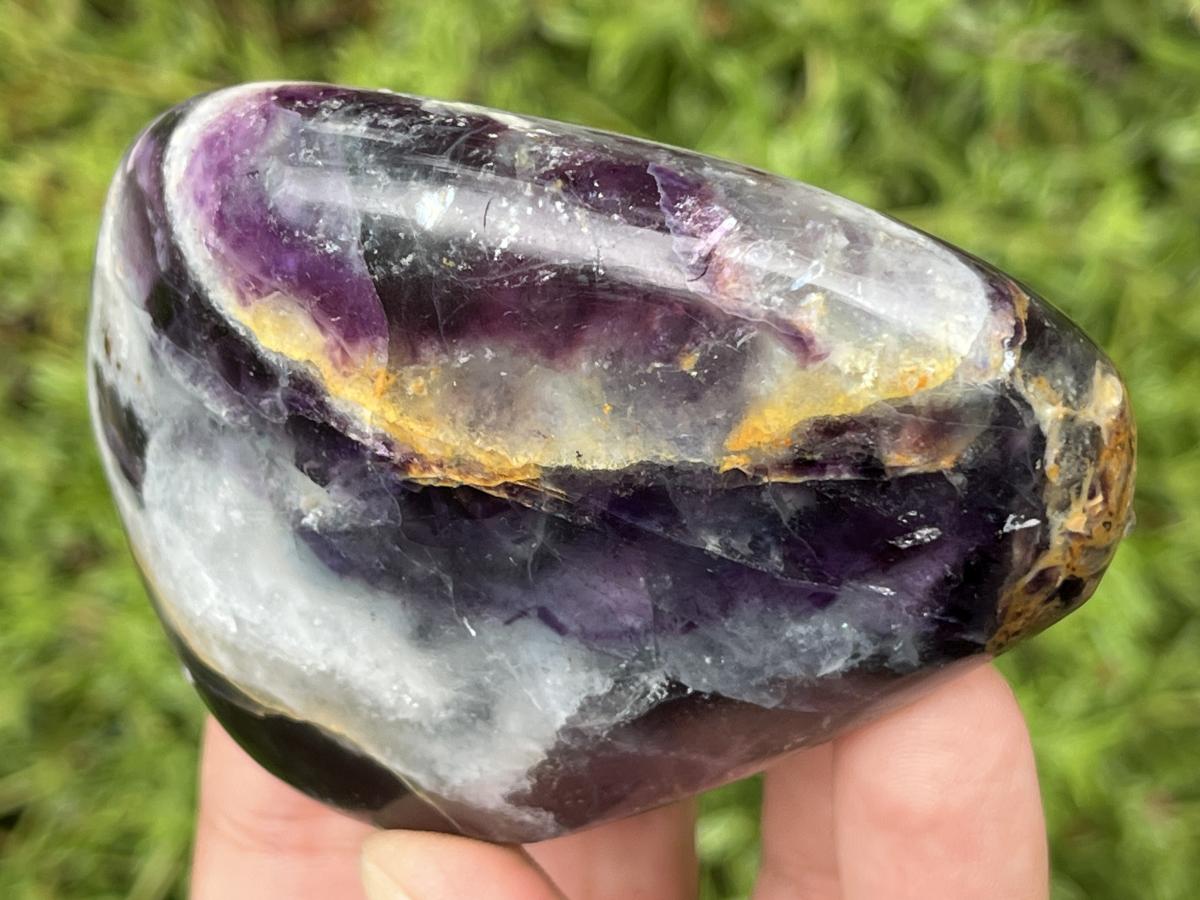 Polished Large Watermelon Fluorite Palm Stone x 1 From Uis, Namibia