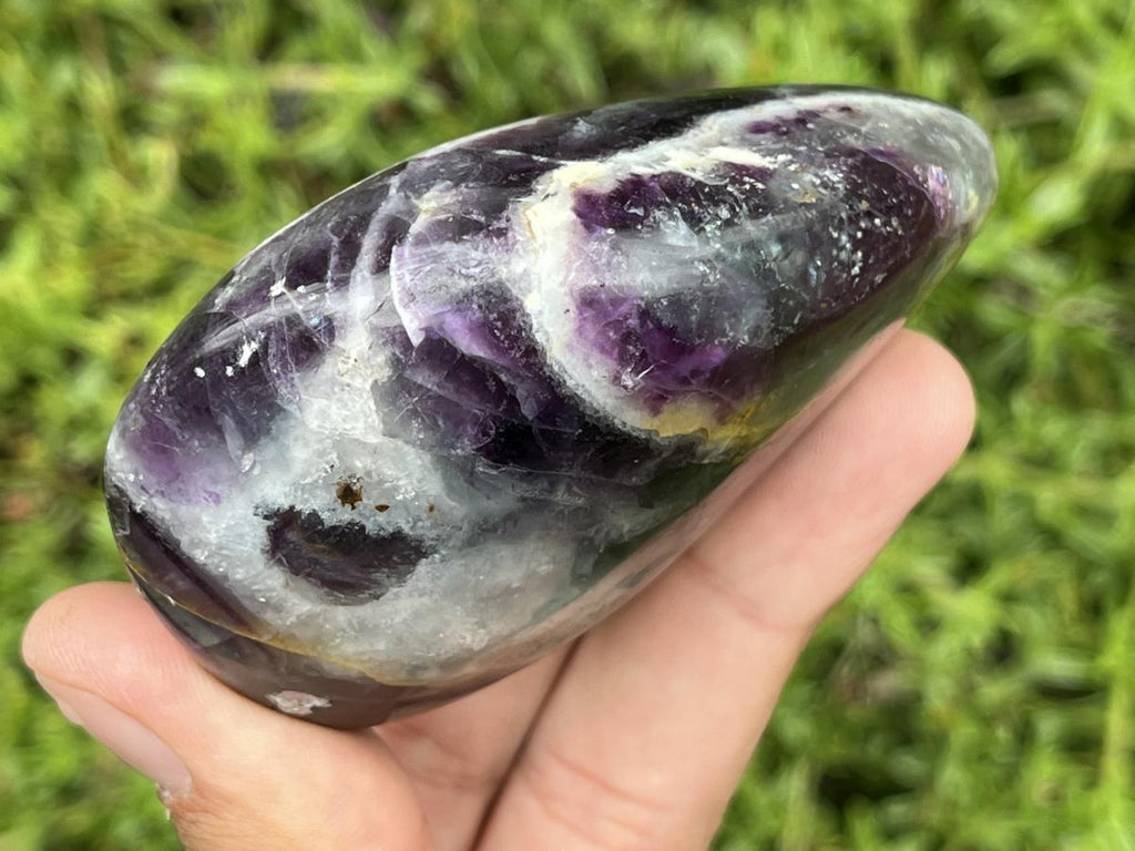 Polished Large Watermelon Fluorite Palm Stone x 1 From Uis, Namibia