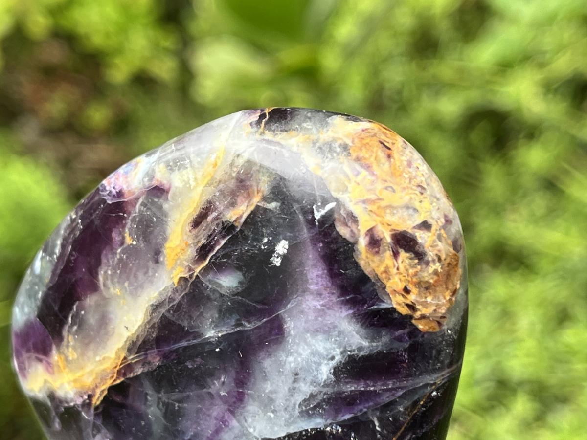 Polished Large Watermelon Fluorite Palm Stone x 1 From Uis, Namibia