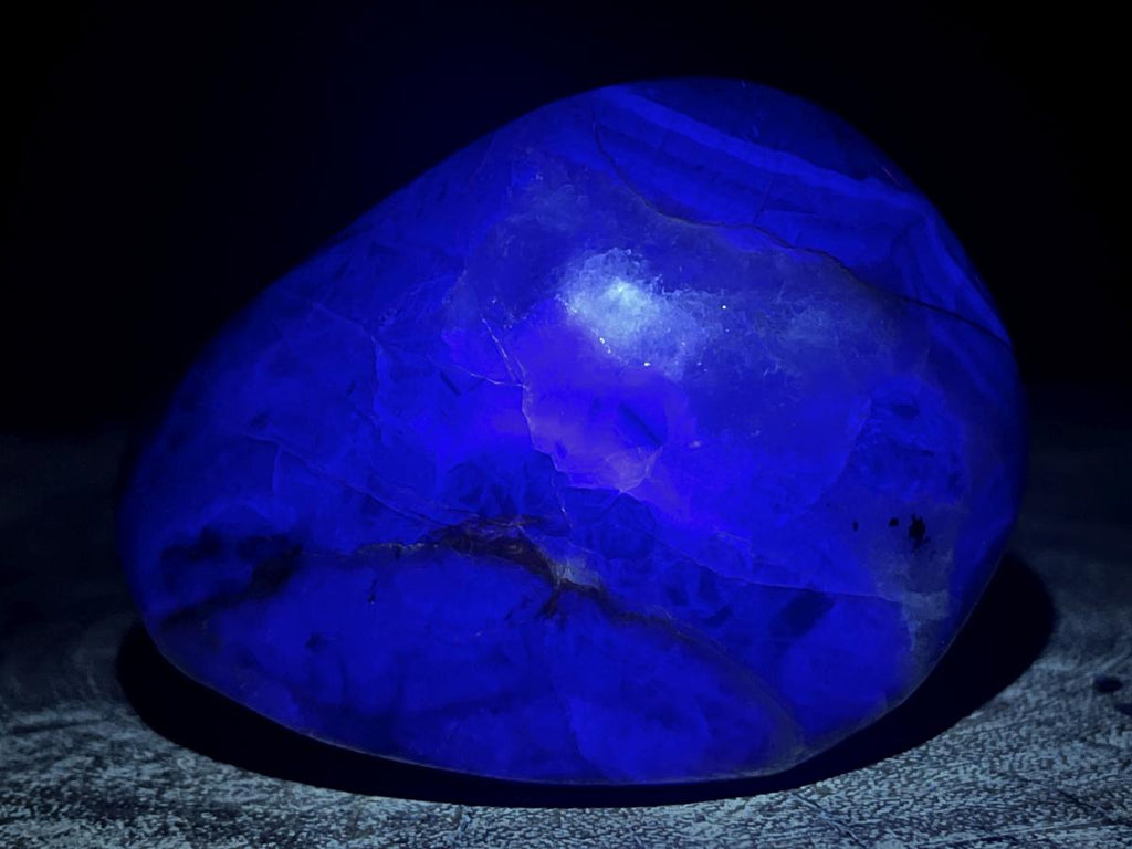 Polished Large Watermelon Fluorite Palm Stone x 1 From Uis, Namibia