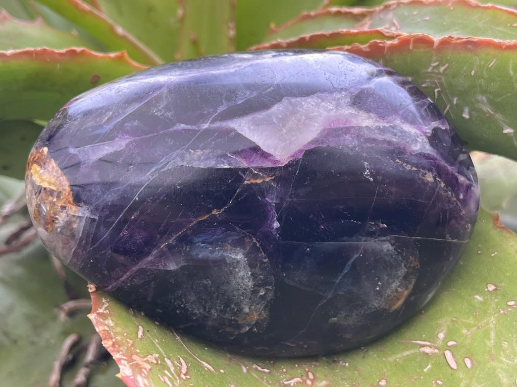 Polished Large Watermelon Fluorite Palm Stone x 1 From Uis, Namibia