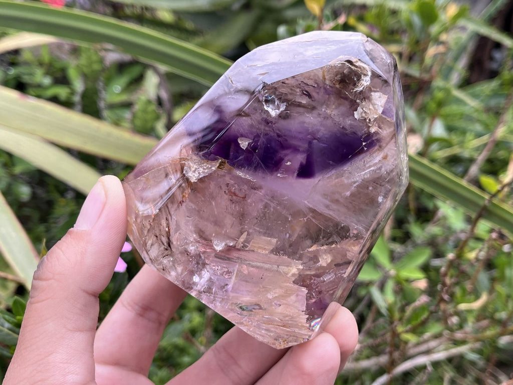 Polished Exquisite Smokey Amethyst Window Crystal x 1 From Akansobe, Madagascar