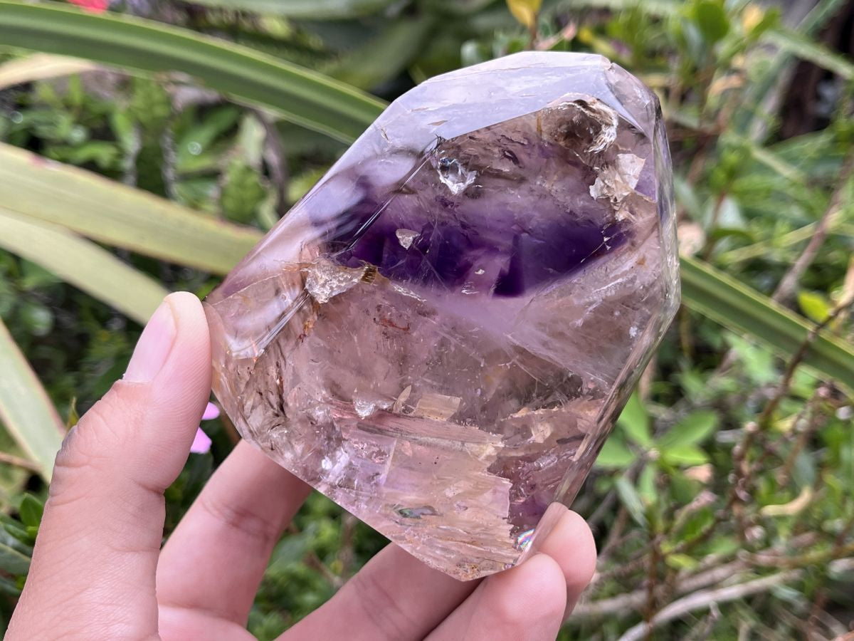 Polished Exquisite Smokey Amethyst Window Crystal x 1 From Akansobe, Madagascar