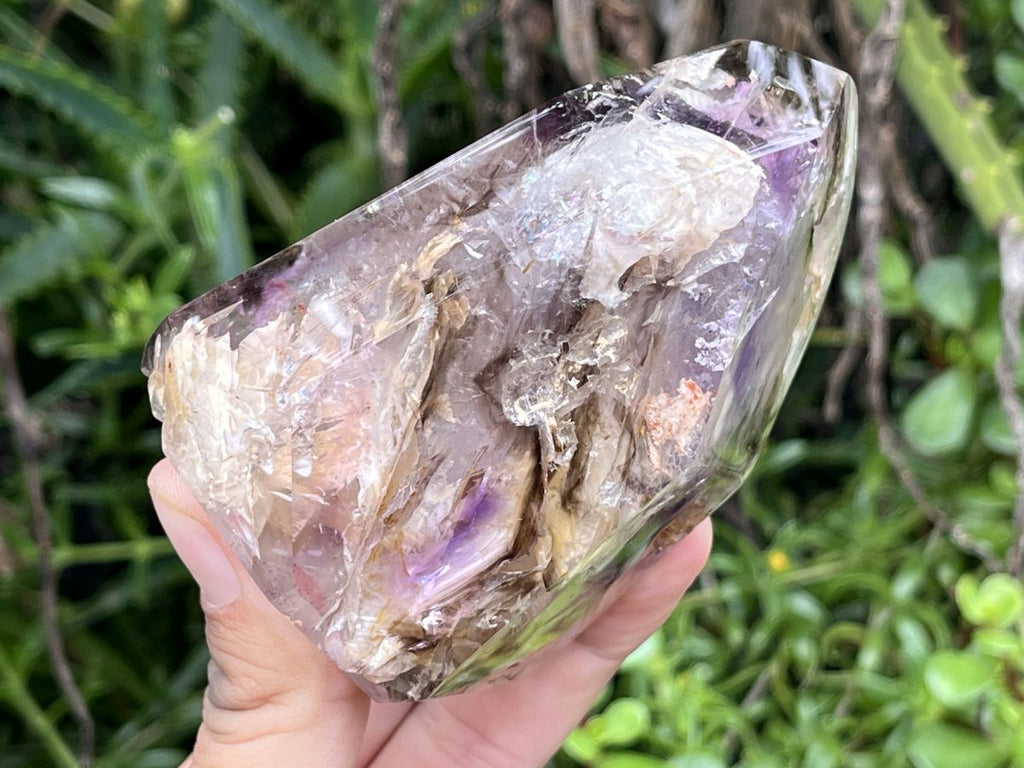 Polished Exquisite Smokey Amethyst Window Crystal x 1 From Akansobe, Madagascar