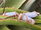 Hand Made Blue Lace Agate Copper Wire Art Pendants x 10 - Sold Per Piece - From Namibia