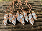 Hand Made Blue Lace Agate Copper Wire Art Pendants x 10 - Sold Per Piece - From Namibia