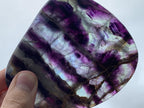 Polished Thinly Cut and Translucent Watermelon Fluorite Slice x 1 From Uis, Namibia