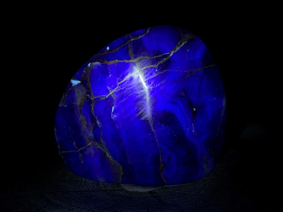 Polished Thinly Cut and Translucent Watermelon Fluorite Slice x 1 From Uis, Namibia