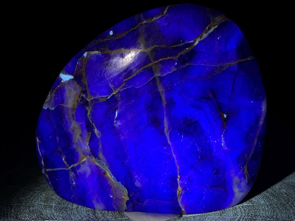 Polished Thinly Cut and Translucent Watermelon Fluorite Slice x 1 From Uis, Namibia