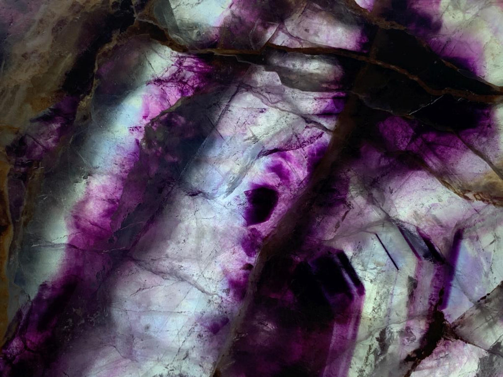 Polished Thinly Cut and Translucent Watermelon Fluorite Slice x 1 From Uis, Namibia