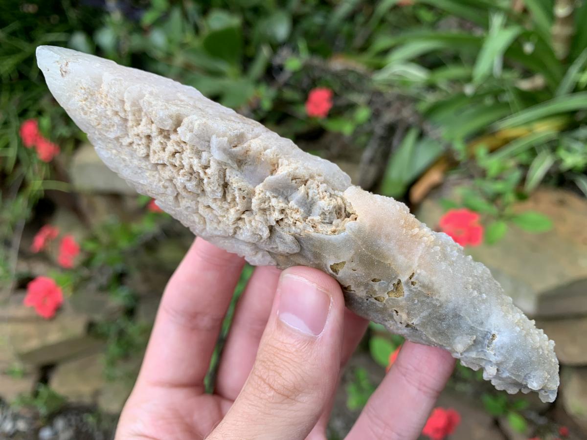 Natural XL Spearhead Calcite Specimen with a Drusy Quartz Base x 1 From Albert's Mountain, Lesotho