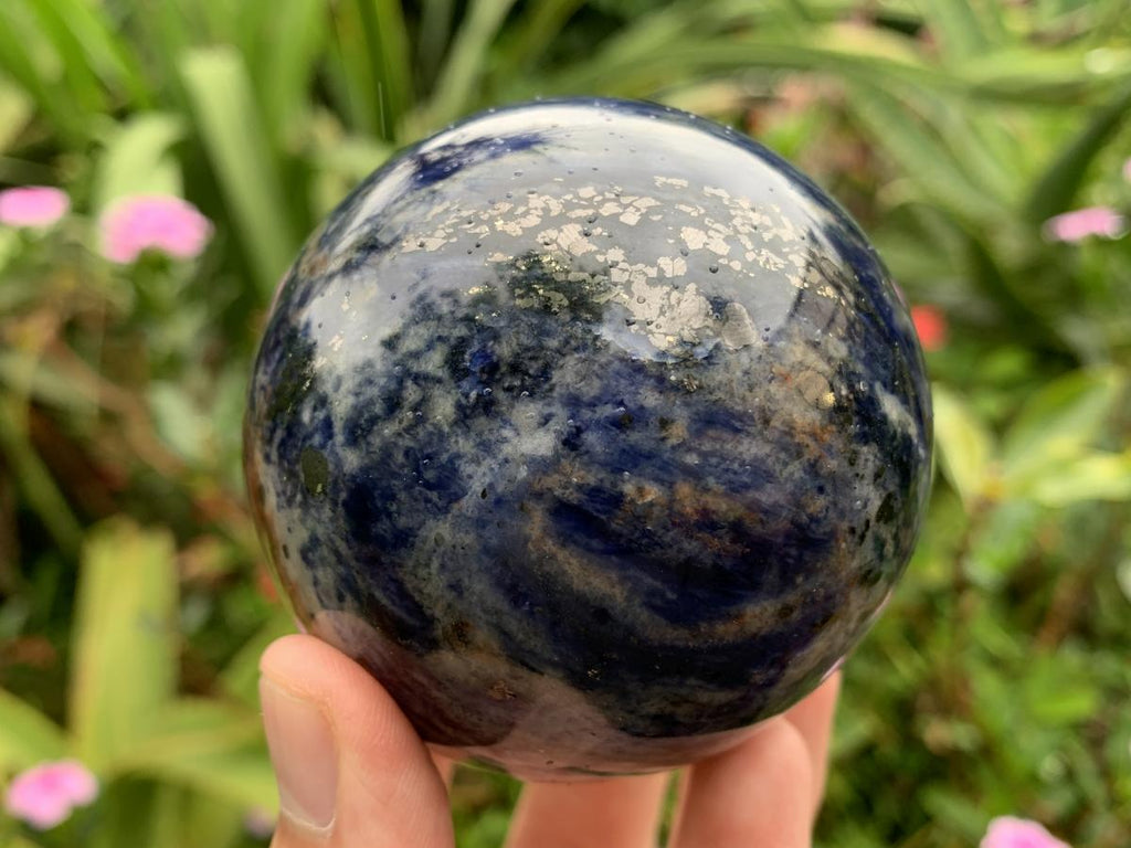 Polished Blue Sodalite Gemstone Sphere x 1 From Kunene, Namibia