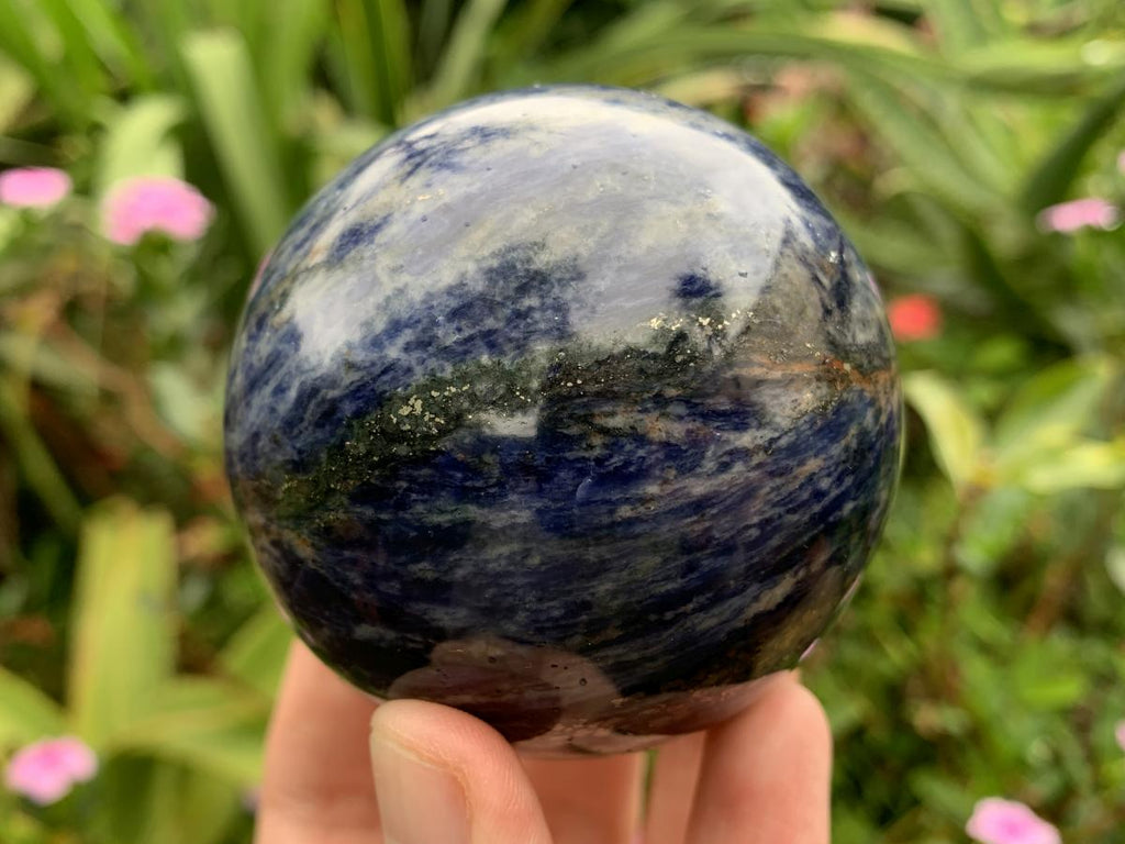 Polished Blue Sodalite Gemstone Sphere x 1 From Kunene, Namibia