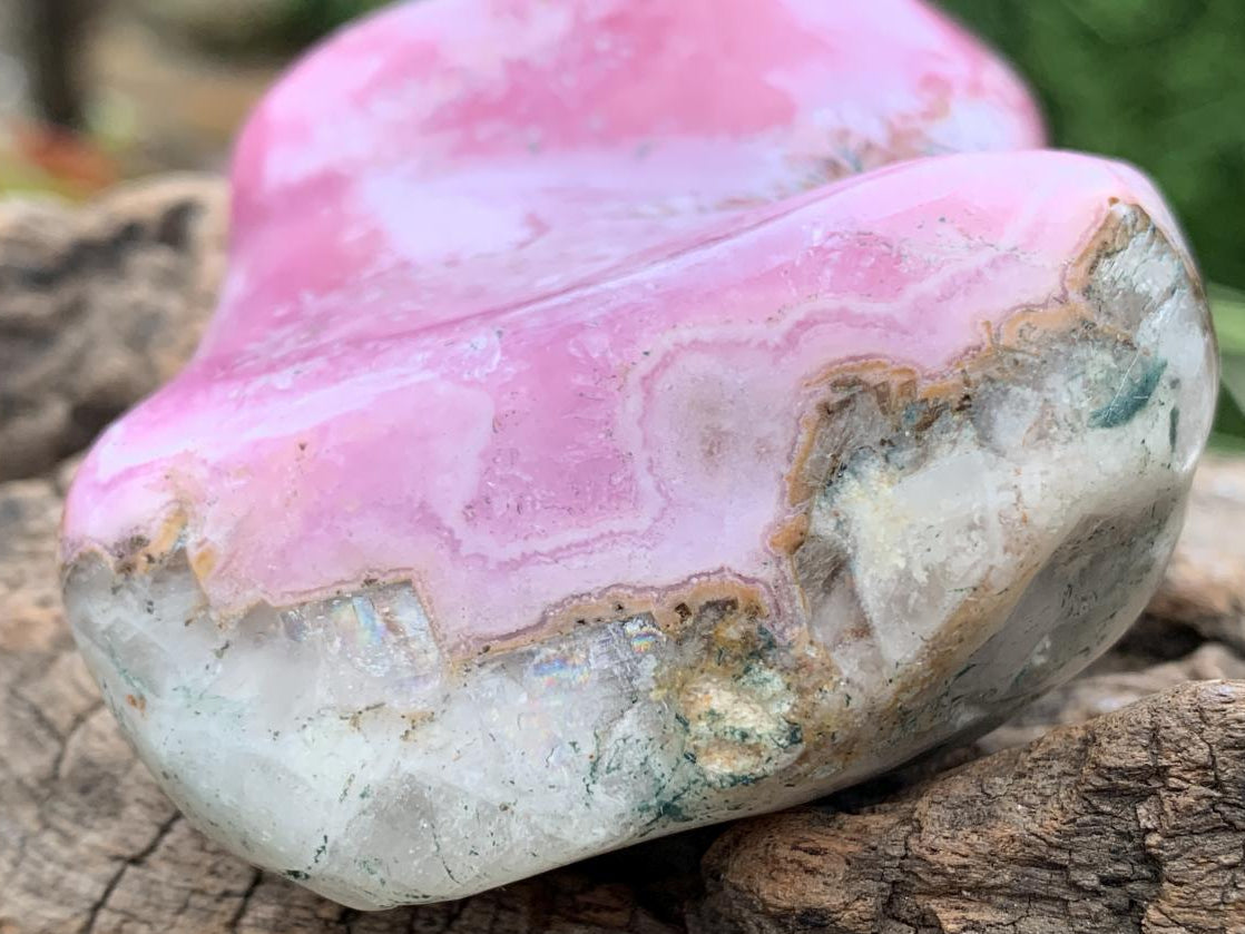 Polished Gemmy Pink Cobaltoan Calcite on a Dolomite Matrix x 1 From Congo