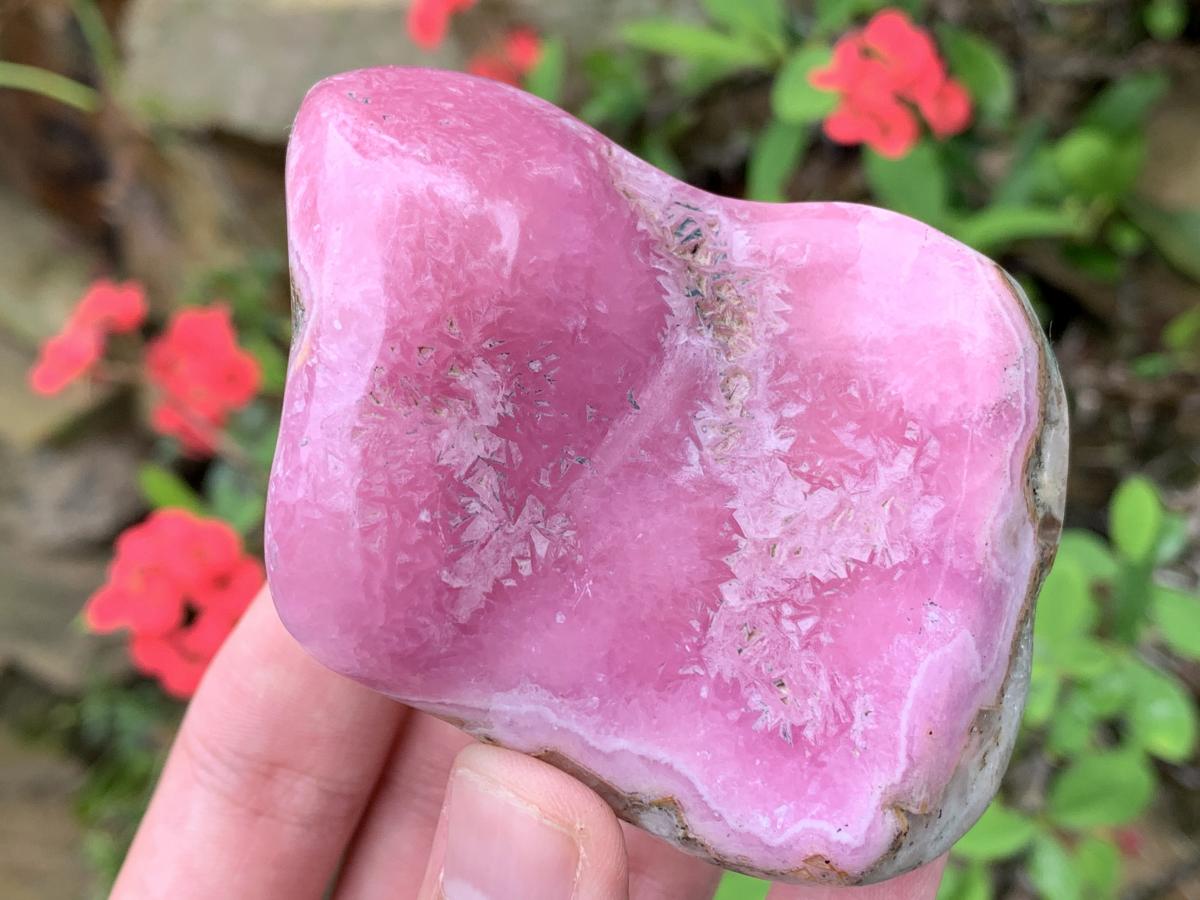 Polished Gemmy Pink Cobaltoan Calcite on a Dolomite Matrix x 1 From Congo