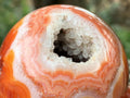 Polished Hollow Crystalline Geode Carnelian Sphere and Dish Set x 1 From Madagascar