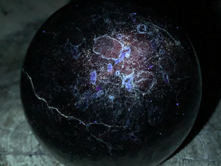 Polished Super Rare Blue Spark Iolite Sphere x 1 From Madagascar