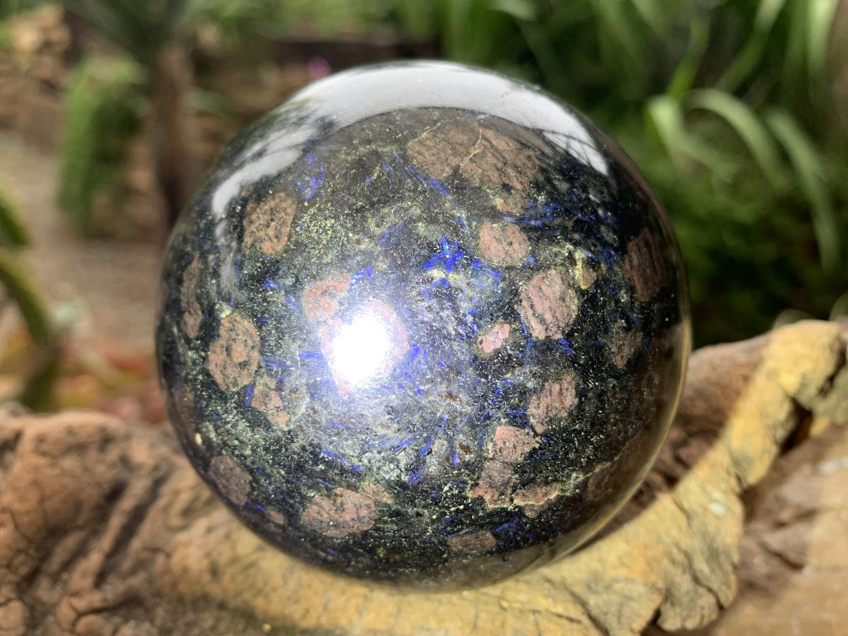 Polished Super Rare Blue Spark Iolite Sphere x 1 From Madagascar