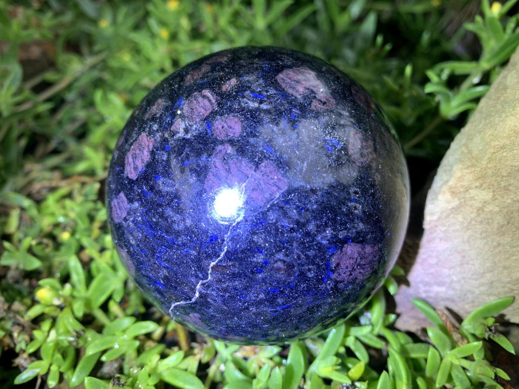 Polished Super Rare Blue Spark Iolite Sphere x 1 From Madagascar