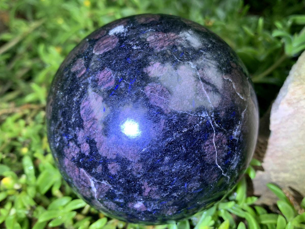 Polished Super Rare Blue Spark Iolite Sphere x 1 From Madagascar