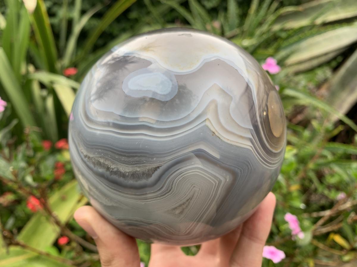 Polished XL Shashe River Agate Sphere x 1 From Zimbabwe