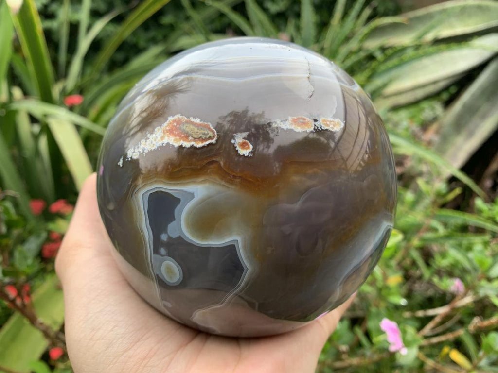 Polished XL Shashe River Agate Sphere x 1 From Zimbabwe