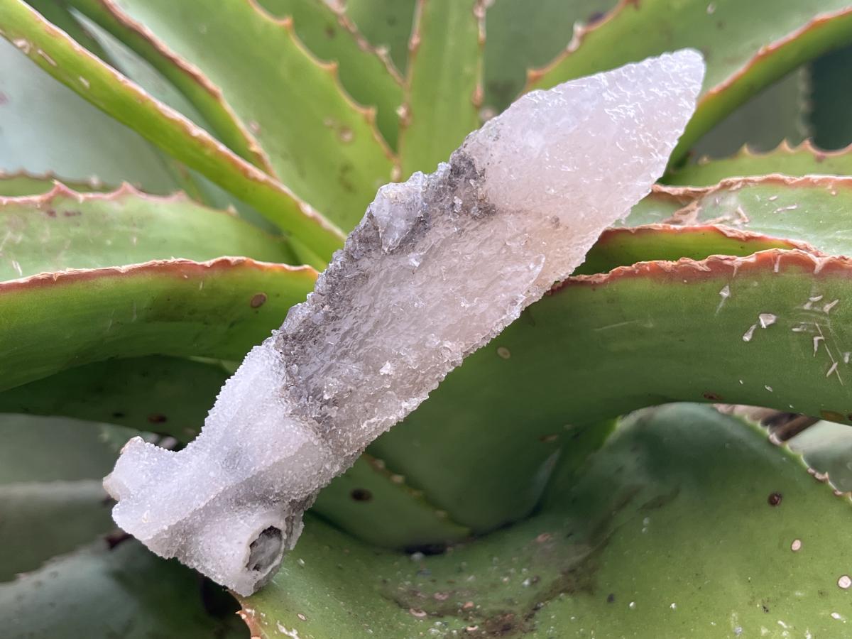 Natural Drusy Quartz Coated Spearhead Calcite Specimen x 1 From Albert's Mountain, Lesotho