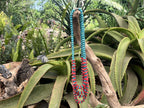 Hand Made Red Bamboo Coral and Turquoise Necklace x 1 From Mexico