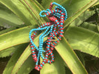 Hand Made Red Bamboo Coral and Turquoise Necklace x 1 From Mexico