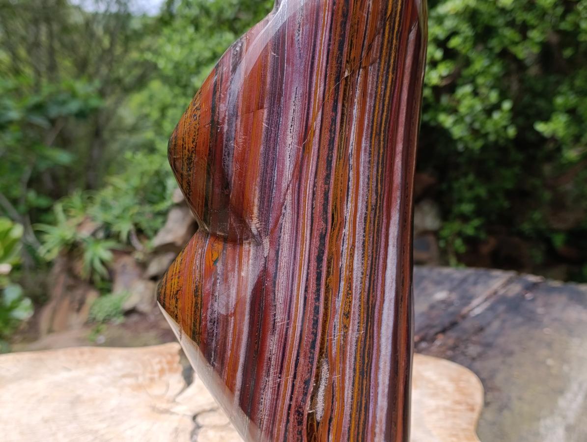 Polished XXL Banded Tiger Iron Stone Display Piece x 1 From Prieska, Northern Cape, South Africa